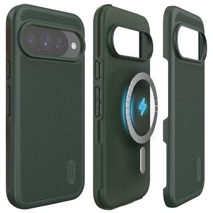 TUDIA MergeGrip [Compatible with Magsafe & Pixelsnap] Cases for Google Pixel 10 / Pixel 10 Pro Case 2025 – [Military Grade Drop Tested] Dual Layer Slim Shockproof Heavy Duty Protection - Pine Green - color: Pine Green, size: Pixelsnap 10 / 10 Pro