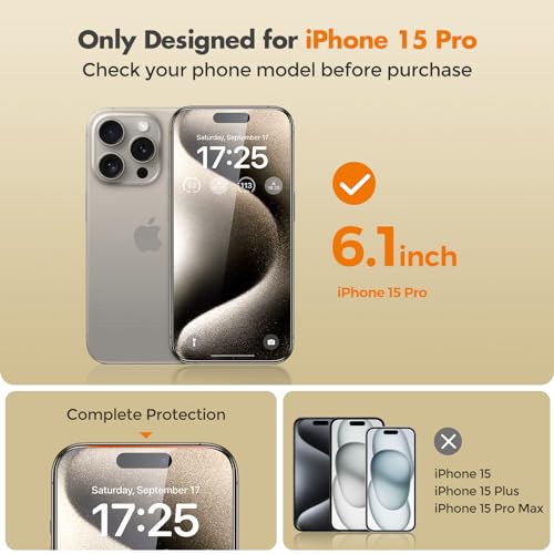 UNBREAKcable Privacy Screen Protector for iPhone 15 Pro, 2-Pack - size: iPhone 15 Pro