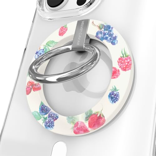 VELVET CAVIAR Compatible with MagSafe Phone Grip - Magnetic Ring Holder with Adjustable Stand - Removable MagSafe Accessories for iPhone 16, 15, 14, 13, 12 (Berry Baby) - color: Berry Baby