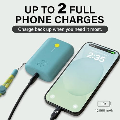 Nimble Champ Portable Charger, 10000mAh Power Bank, 20W Dual USB-C Charging - color: Shorebreak Blue