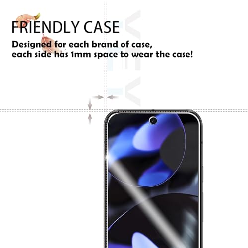Screen Protector for Google Pixel 9, [2+2 Pack] Tempered Glass for Pixel 9 & Camera Lens Protectors[Ultrasonic Fingerprint Unlock] [Case Friendly] [Bubble-Free] 6.3 Inches - size: Google Pixel 9