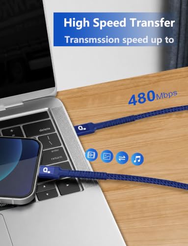 USBC Cable 6FT, Long USB C to USB C Cable 60W Fast Charging, 2Pack-Blue - color: Blue, size: 6FT, style: USB C to USB C