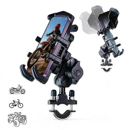 Motorcycle Phone Mount with Rain Cover & Vibration Dampening
