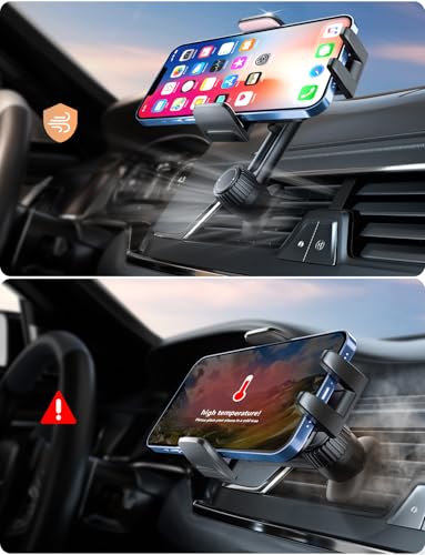 2026 Car Phone Holder [Never Blocking Vent] with Wide Clamp - color: Pink