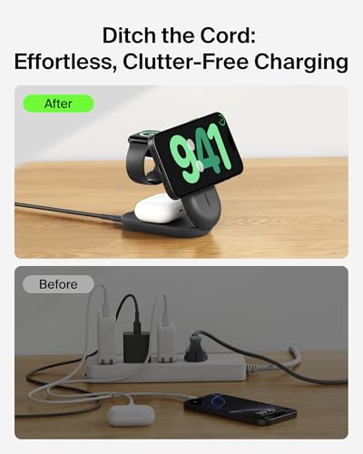 Belkin Qi2.2 25W Wireless 3 in 1 Foldable Fast Charging Station for iPhone - color: Black
