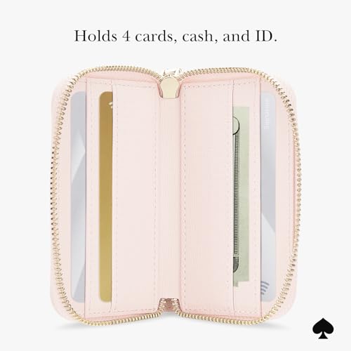 kate spade new york Devin Zip Magnetic Card Holder/Wallet - Chalk Pink | Stylish Phone Wallet - Compatible w/MagSafe Phones & Cases -Detachable MagSafe Wallet for iPhone 17 Pro Max/16/15/14/Pixel 10 - color: Devin - Chalk Pink