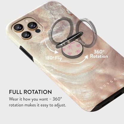 BURGA Cell Phone Ring, Holder Grip and Stand - Finger Phone Grip for Back of Smartphone Case, Kickstand 360 Rotation, Universal Ring for iPhone Samsung Galaxy Huawei Google Pixel, Stylish Accessories - color: Beach Please, style: Gunmetal