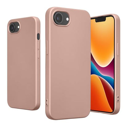 kwmobile Case Compatible with Apple iPhone 17e / iPhone 16e Case - Soft Slim Protective TPU Silicone Cover - Metallic Rose Gold - color: metallic rose gold