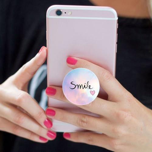 6 Pack Cellphone Phone Grip and Smartphones Stand, Collapsible Cell Phone Expanding Holder for Phone - Smile Love Happy Heart
