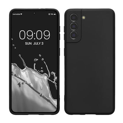 kwmobile Case Compatible with Samsung Galaxy S21 Case - Protective Slim TPU Phone Cover - Soft Matte Finish - Black - color: black, size: Galaxy S21