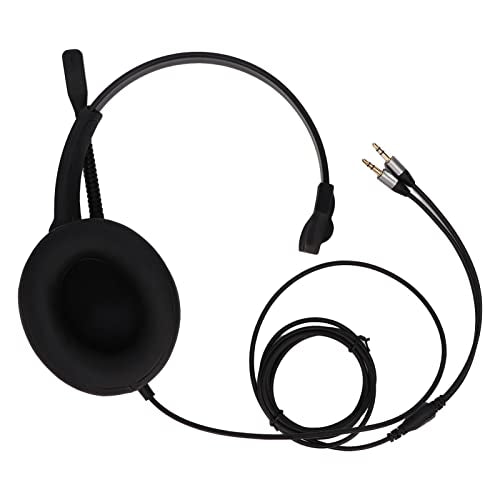 ciciglow Telephone Headset, Monaural Headset Built in HD Microphone Noise Cancellation 3.5mm Corded Communication Single Sided Ear Headphone Suitable for PC