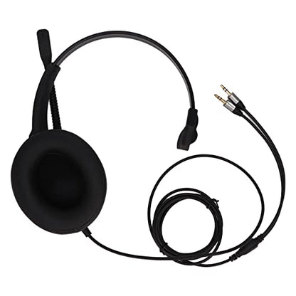 ciciglow Telephone Headset, Monaural Headset Built in HD Microphone Noise Cancellation 3.5mm Corded Communication Single Sided Ear Headphone Suitable for PC