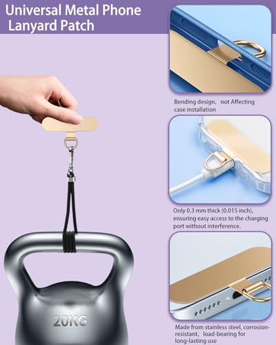 Phone Lanyard, On-the-Go Universal Crossbody Strap Neck Lanyard with Phone Tether Patches for Most Cellphones - color: D