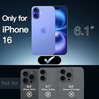 JETech Magnetic Case for iPhone 16 6.1-Inch Compatible with MagSafe, Shockproof Phone Bumper Cover, Anti-Scratch Clear Back (Ultramarine) - color: Ultramarine, size: iPhone 16