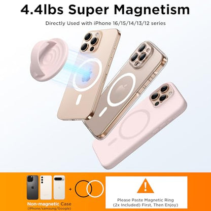 Magnetic Phone Grip for MagSafe, Silicone Ring Grip, Lovely Pink - color: Lovely Pink
