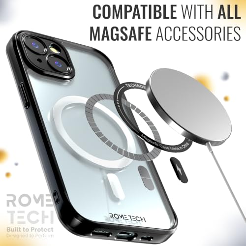 Rome Tech Clear Case Compatible with MagSafe for iPhone 14 (2022) - Slim and Rugged Fit Thin Shockproof Case Compatible with Magsafe Devices - Clarity - style: iPhone 14