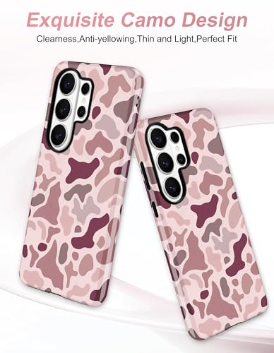 Magnetic Camo Phone Case for Samsung Galaxy A16 5G, Pink | Compatible with MagSafe, Cute Cool Camouflage Aesthetic, TPU and PC Shockproof Protective Phone Cover for Women Girls - color: Pink Camo