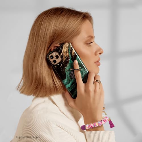 Silicone Beaded Phone Wrist Strap for Women, BPA-Free Silicone - color: Plum