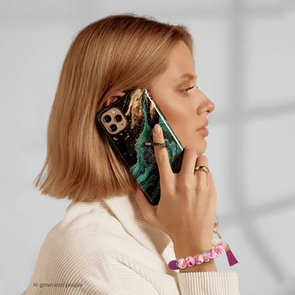 Silicone Beaded Phone Wrist Strap for Women, BPA-Free Silicone - color: Plum