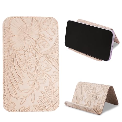 Airplane Travel Essentials for Flying Flex Flap Cell Phone Holder & Flexible Tablet Stand for Desk, Bed, Treadmill, Home & in-Flight Airplane Travel Accessories(1-Carved Apricot) - color: 1-Carved Apricot