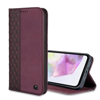 Wallet Case for Samsung Galaxy A36 5G 2025 6.7 inch - PU Leather Flip Cover with Card Holder Slots, Strong Magnetic Folio Kickstand Phone Case, Wine Red - color: Wine Red, size: Samsung Galaxy A36 6.7"