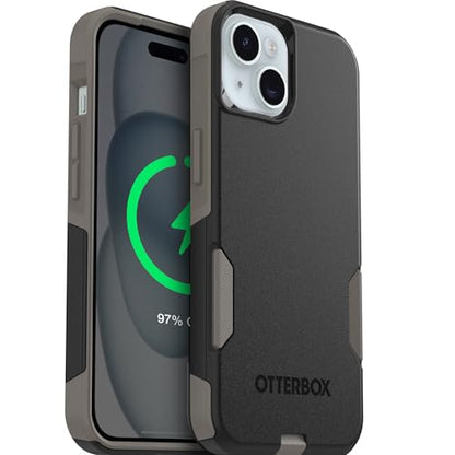 OtterBox iPhone 17e, 16e, 15, 14, 13 Commuter Series Case - Black & Grey | 3X Military Drop Protection - Slim - Dual-Layer Shockproof Design - Pocket-Friendly - Raised Edges - Port Covers - color: Black/Grey