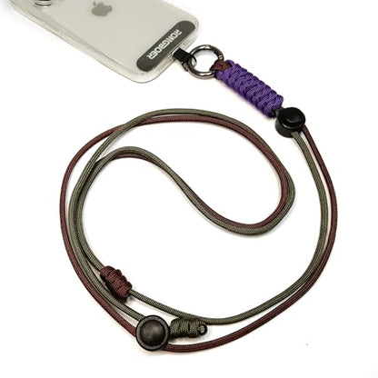 Phone Lanyard Crossbody, Anti Theft Phone Strap Adjustable Neck - color: Coffee Green