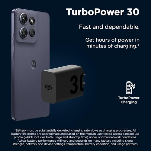 Motorola TurboPower 30 Charger with 1m USB-C to USB-C Cable - size: 30W