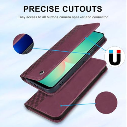 Wallet Case for Samsung Galaxy A18/A17/A26/A16 5G 6.7 inch - PU Leather Flip Cover with Card Holder Slots, Strong Magnetic Folio Phone Case, Wine Red - color: Wine Red, size: Samsung Galaxy A18/A17/A26/A16 6.7"