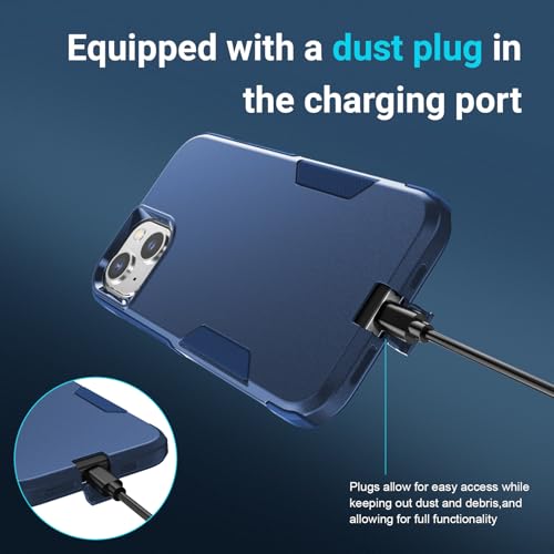 jaroco Magnetic for iPhone 13&14&15 Case Heavy Duty Rugged Dual-Layer Blue - color: Blue, size: iPhone 13&14&15