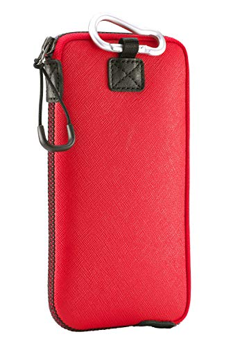 OneJoy Neoprene Cell Phone Pouch, Large Zipper Opening, Lightweight & Protective Phone Sleeves for iPhone Durable Phone Carrier Bag, Thermal Carrying Phone Pouch with Inner Pocket [ Red ] - color: Red