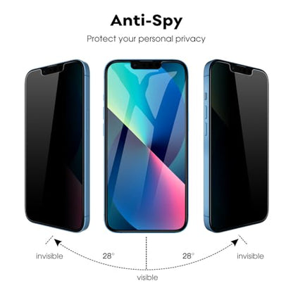 JETech Privacy Screen Protector for iPhone 13, 2+2 Pack - size: iPhone 13