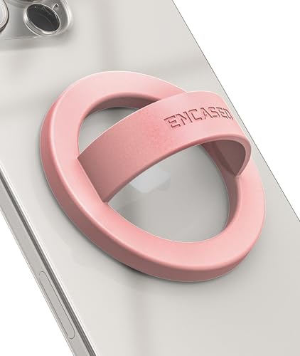 Encased Magnetic Phone Grip Holder Thin Silicone Finger Loop Ring Compatible with iPhone (Blush Pink) - color: Blush Pink