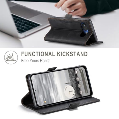 HAII Case for Google Pixel 10a 6.3",PU Leather Folio Flip Wallet Case with Card Holster Stand Kickstand Magnetic Closure Shockproof Phone Cover for Google Pixel 10a (Black) - color: Black