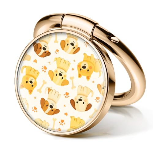 Cell Phone Ring Holder, Cute Metal Phone Grip Stand Finger Ring Kickstand, Flexible 360°Rotation Phone Tablet Case Accessories Compatible with Most Phones Cute Yellow Puppy - color: Cute Yellow Puppy