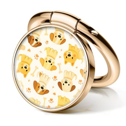Cell Phone Ring Holder, Cute Metal Phone Grip Stand Finger Ring Kickstand, Flexible 360°Rotation Phone Tablet Case Accessories Compatible with Most Phones Cute Yellow Puppy - color: Cute Yellow Puppy