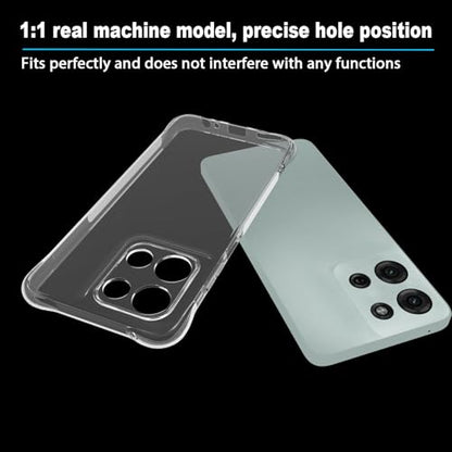 USTIYA Case for Motorola Moto G 5G 2025/2026/ G Play 5G 2026 Clear TPU Four Corners Military-Grade Protection Cover Transparent Soft funda