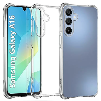 USTIYA Case for Samsung Galaxy A16 5G Clear TPU Four Corners Protective Cover Transparent Soft funda