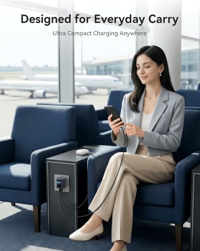 MOKiN 70W USB C Charger with Smart Display, Mini 3-Port GaN Fast Charger