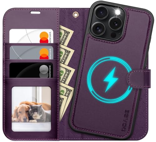 OCASE for iPhone 16 Pro Case Detachable Wallet Case with Card Holder, 2 in 1 Pu Leather Flip Folio with RFID Blocking Stand Wrist Strap Shockproof Phone Cover 6.3 Inch 2024, Dark Purple - color: Dark Purple, size: iPhone 16 Pro