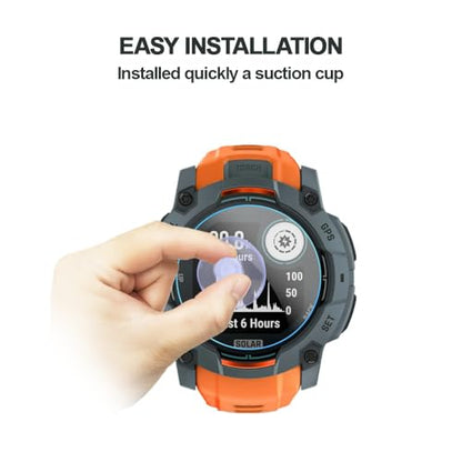Screen Protector Compatible for Garmin Instinct 3 50mm AMOLED/Solar Smartwatch, 9H Tempered Glass Protective Film (3 PCS) | 9H Tempered Glass Protective Film (3 PCS)