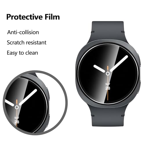 Anoowkoa 4 Pack Premium Screen Protector for Samsung Galaxy Watch 8 44mm Tempered Glass Film 9H Hardness,Ultra Resistant,Anti-Fingerprints,No Bubbles,HD-Clear,Easy Install - color: chanpin