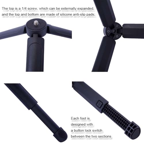 Mini Portable Tripod Holder Bracket Support with 1/4 Screw Head MT-14-1 Compatible with Micro SLR Camera and Smart Mobile Phone Clamp ST-07 / ST-06S