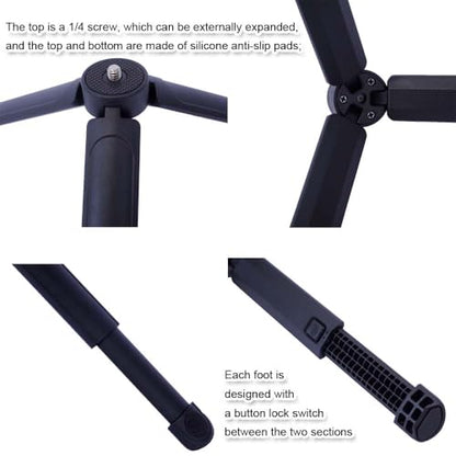 Mini Portable Tripod Holder Bracket Support with 1/4 Screw Head MT-14-1 Compatible with Micro SLR Camera and Smart Mobile Phone Clamp ST-07 / ST-06S