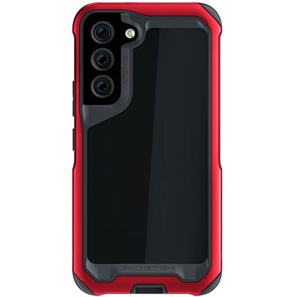 Ghostek ATOMIC slim Samsung S22 Case with Clear Back and Strong Aluminum Metal Bumper Heavy Duty Protection Lightweight Military Grade Shockproof Cover Designed for 2022 Galaxy S22 5G (6.1 Inch) (Red) - color: Red, size: Galaxy S22