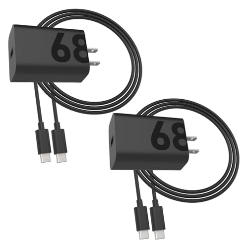Motorola TurboPower 68W USB-C Wall Charger + 3.3ft 6.5 Amp Cable, Fastest for Moto G Stylus (2025),Motorola Razr+ (Plus) 2025/2024,Razr Ultra,Edge+ (Plus) 2022/2023,Edge 2025/24/23 (Pack of 2) - size: 68W (Pack of 2)