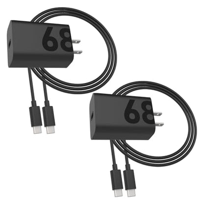 Motorola TurboPower 68W USB-C Wall Charger + 3.3ft 6.5 Amp Cable, Fastest for Moto G Stylus (2025),Motorola Razr+ (Plus) 2025/2024,Razr Ultra,Edge+ (Plus) 2022/2023,Edge 2025/24/23 (Pack of 2) - size: 68W (Pack of 2)