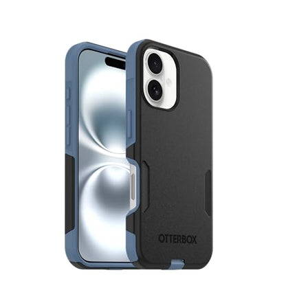 OtterBox iPhone 16 (Only) - Commuter Series MagSafe Case - Sovereign Navy (Black & Blue) - Built-in Magnets - Slim & Tough - Pocket-Friendly - with Port Protection - color: Black & Blue, style: iPhone 16