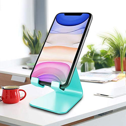 CreaDream Phone Stand Holder, Aluminum Phone Stand for Desk - color: Mint green