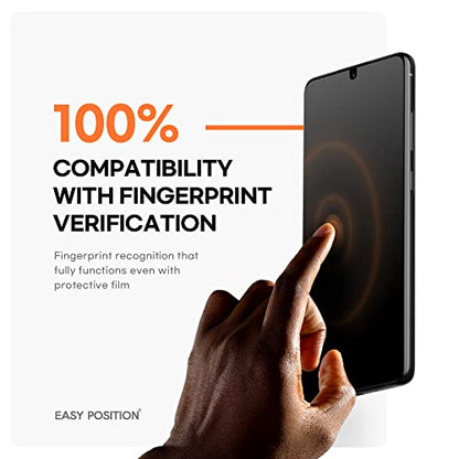 Screen Protector Film (3-Pack) for Galaxy S22 Ultra, [Matte] Anti Glare, Fingerprint Compatible Perfect Touch, Easy Installation with Guide tool